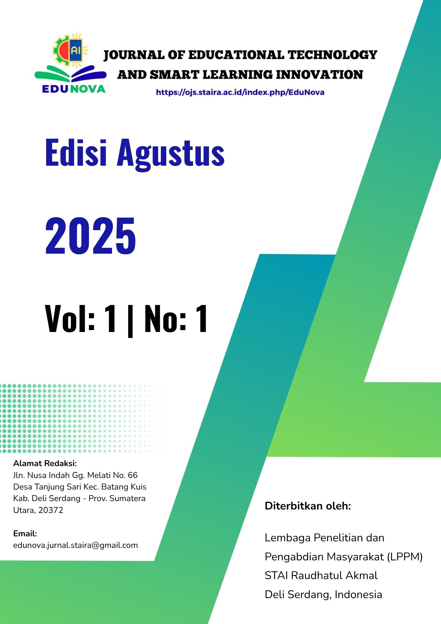 EduNova: Journal of Educational Technology and Smart Learning Innovation